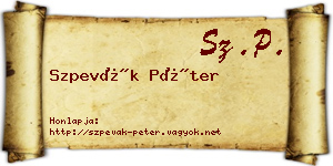 Szpevák Péter névjegykártya